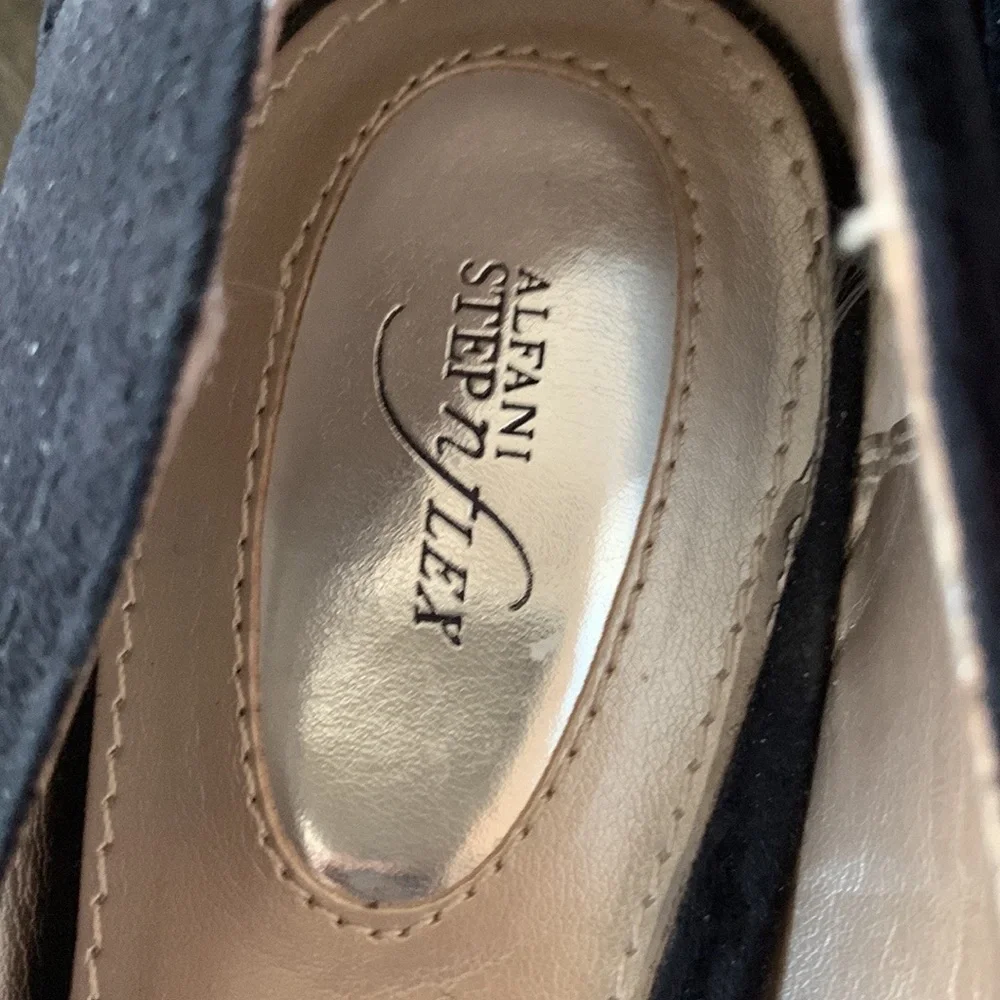 Alfani Black Suede & Cheetah Accent Loafers Flats Step N Flex Allegra si…